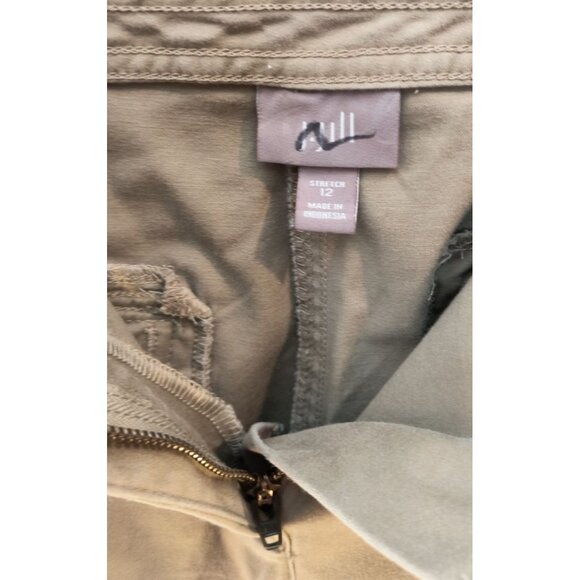 J Jill Womens Khaki Stretch Zip-Leg Pants Size 12 With Button Closure - Picture 4 of 6